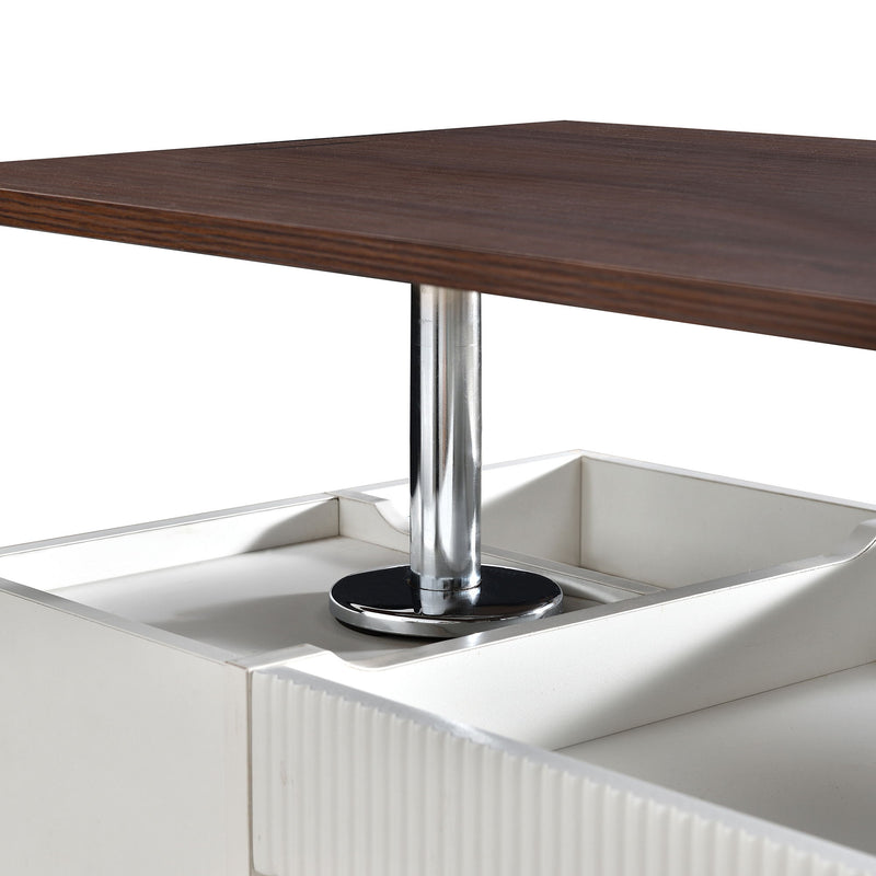 Adjustable End Table With Wheels, 360°Rotating Top And Storage Space