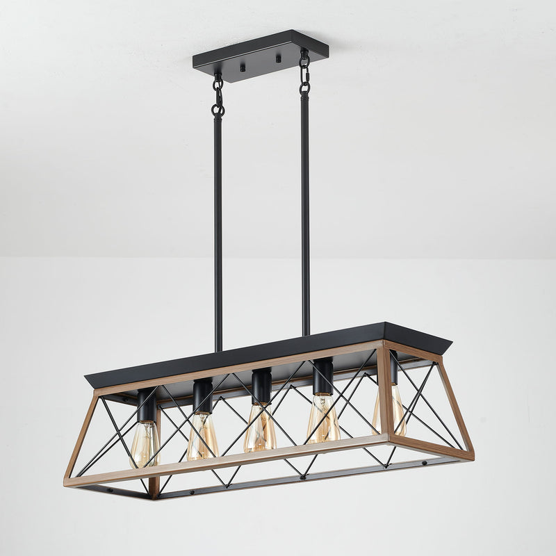 Chandelier Pendant Light For Dining Room Kitchen, 5 Light Fixture With Adjustable Height