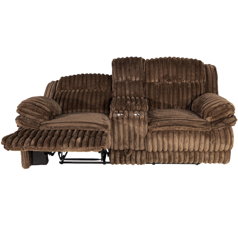 Contemporary Motion Loveseat With Console Storage