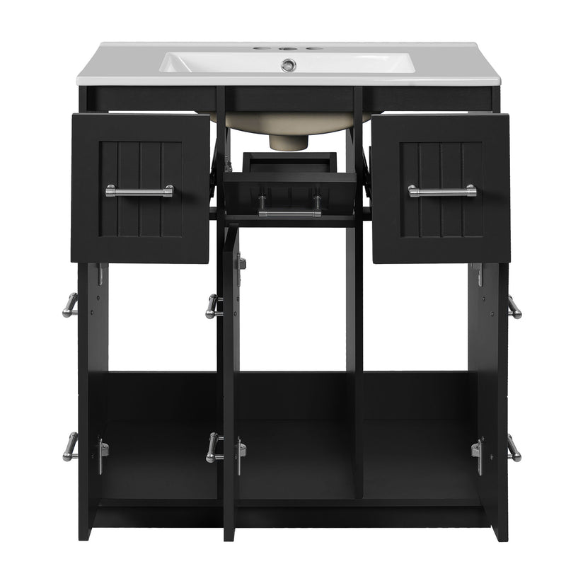 Bathroom Vanity With Undermount Sink, Soft-Close Doors, Drawers, Ceramic Sink