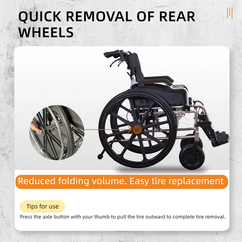 Lightweight Foldable Transport Wheelchair For Adults With Double X Force Support