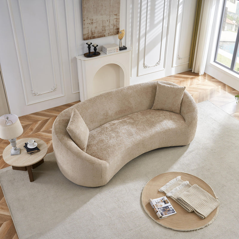 Curved 3 Seater Sofa, Long Living Room Couch