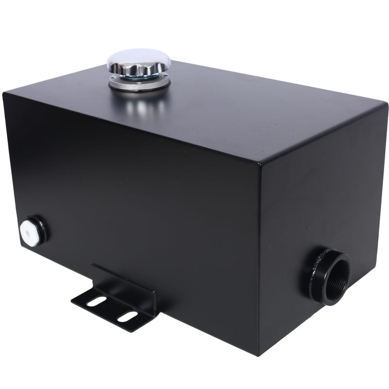 Heavy Duty 5 Gallon Steel Hydraulic Fluid Reservoir Tank With Mounting Foot, 14 Gauge - Black
