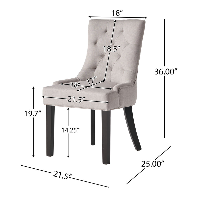 Contemporary Cheney Dining Chair Set With Tufted Design