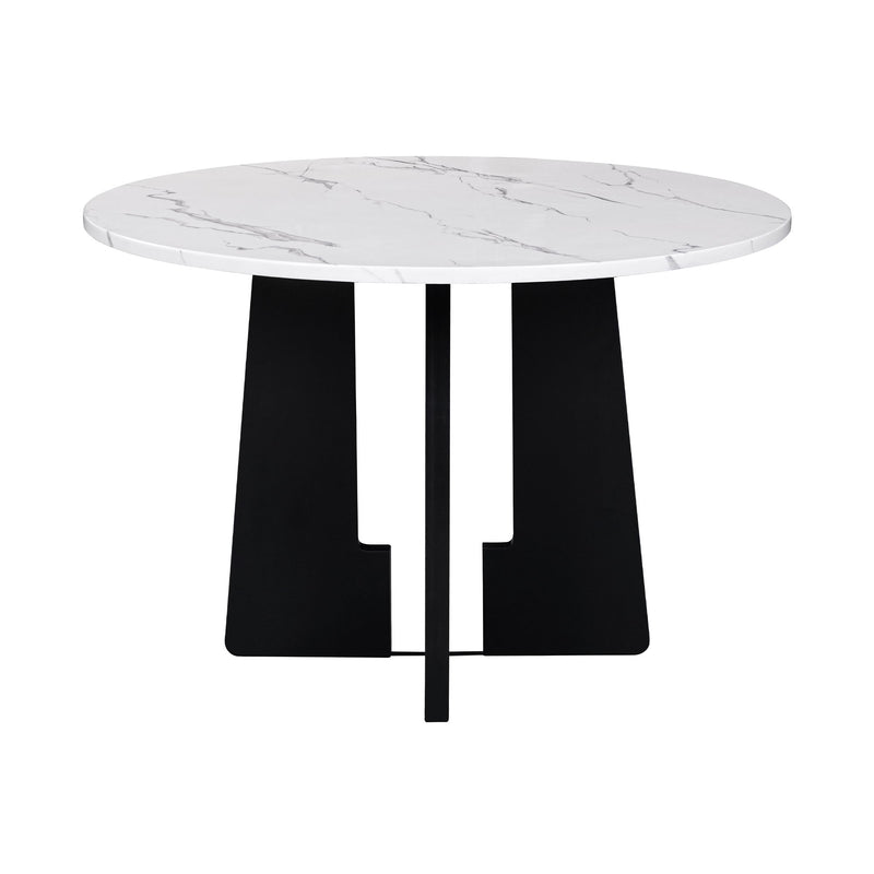 5 Piece Round Dining Table Set, Modern Dining Table And 4 Upholstered Chairs For Dining Room