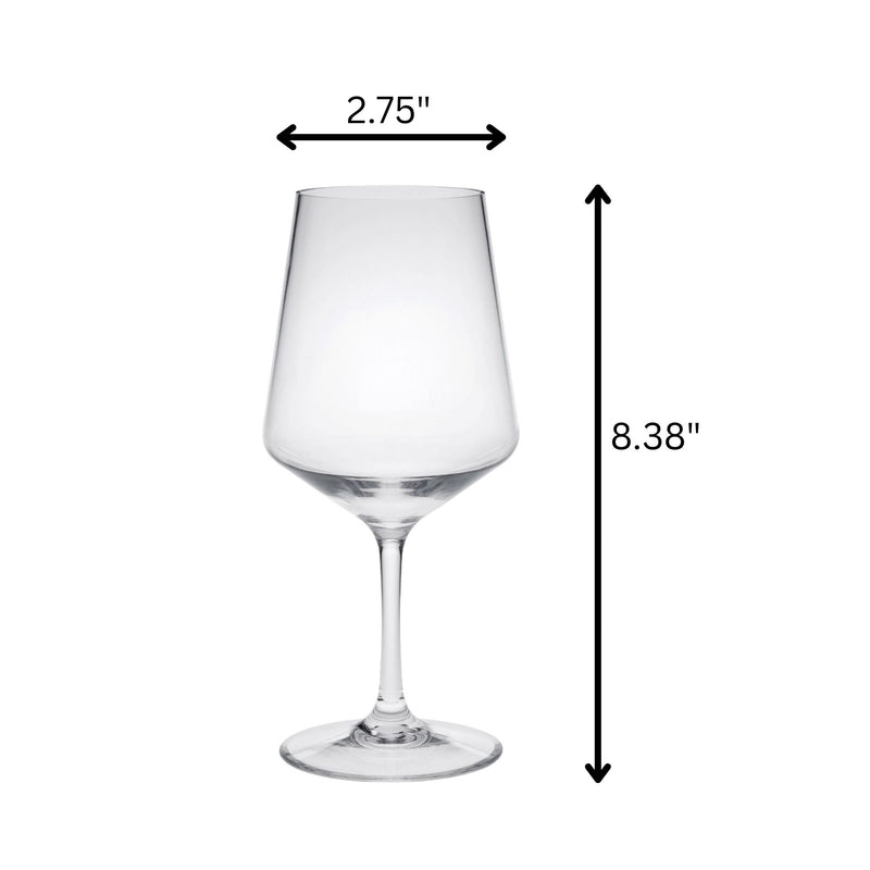 Leadingware Unbreakable Tritan Wine Glass Set, 18Oz, Bpa Free, 4 Piece - Clear