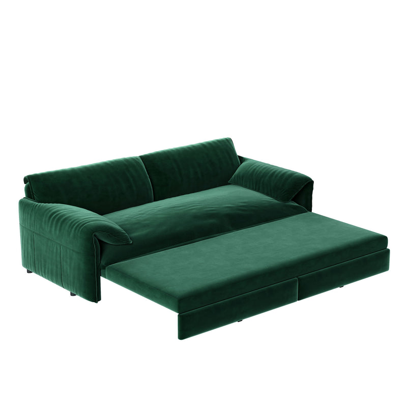 Queen Pull Out 3 In 1 Convertible Sleeper Sofa With Side Storage