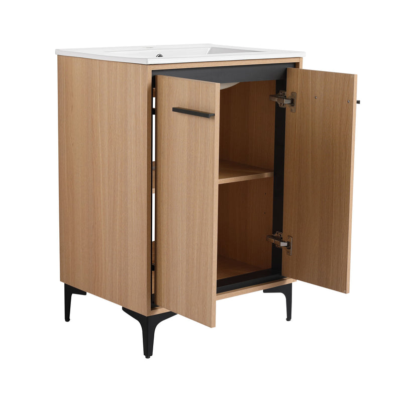 Modern Bathroom Vanity Base With Basin And Storage Cabinet