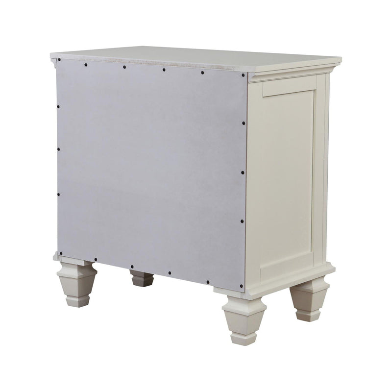 Cottage 3 Drawer Nightstand With Pull Out Tray - Cream White