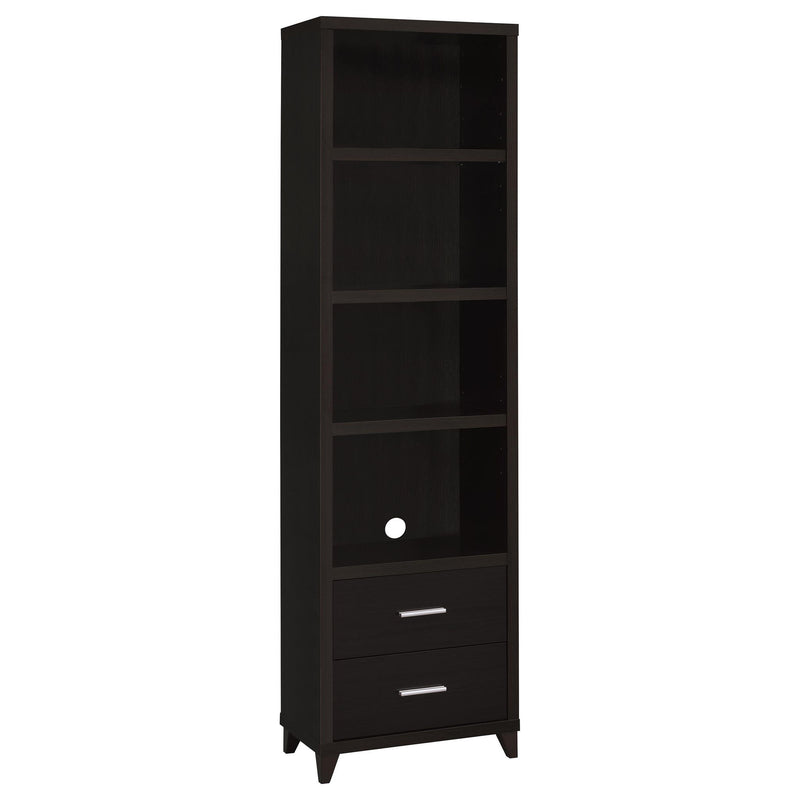 Media Tower With And Drawer With Adjustable Shelves Handles - Brown