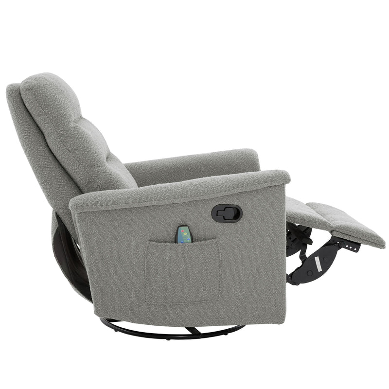 Manual Recliner Chair With 8 Point Massage And Swivel Function