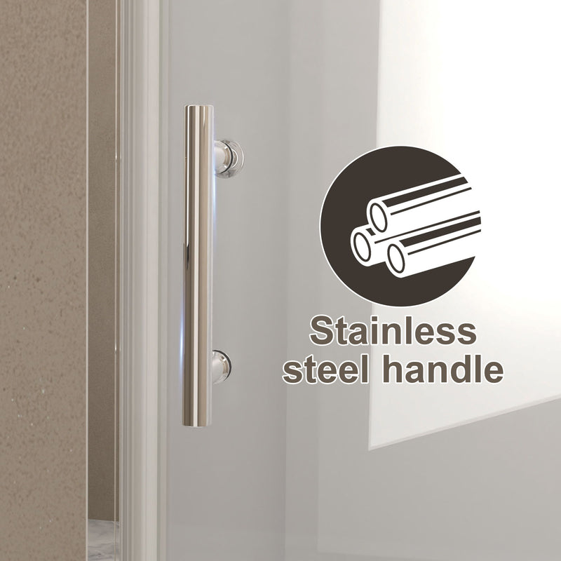 Shower Door & Tempered Glass With Safety Film - Chrome