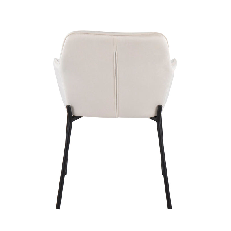 Daniella - Contemporary Dining Chair (Set of 2) - Cream - Velvet