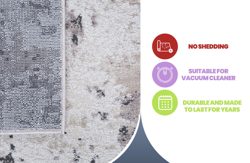 Payas - 6' X 9' Abstract Area Rug - Cream / Brown