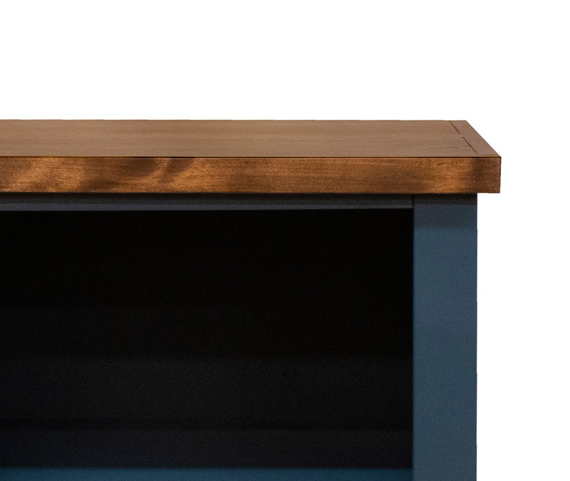 Nantucket - 5 Shelf Bookcase - Blue Denim / Whiskey