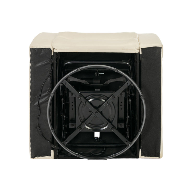 270 Degree Swivel Power Recliner With Tray Table, Phone Holder, Cup Holder, USB Port