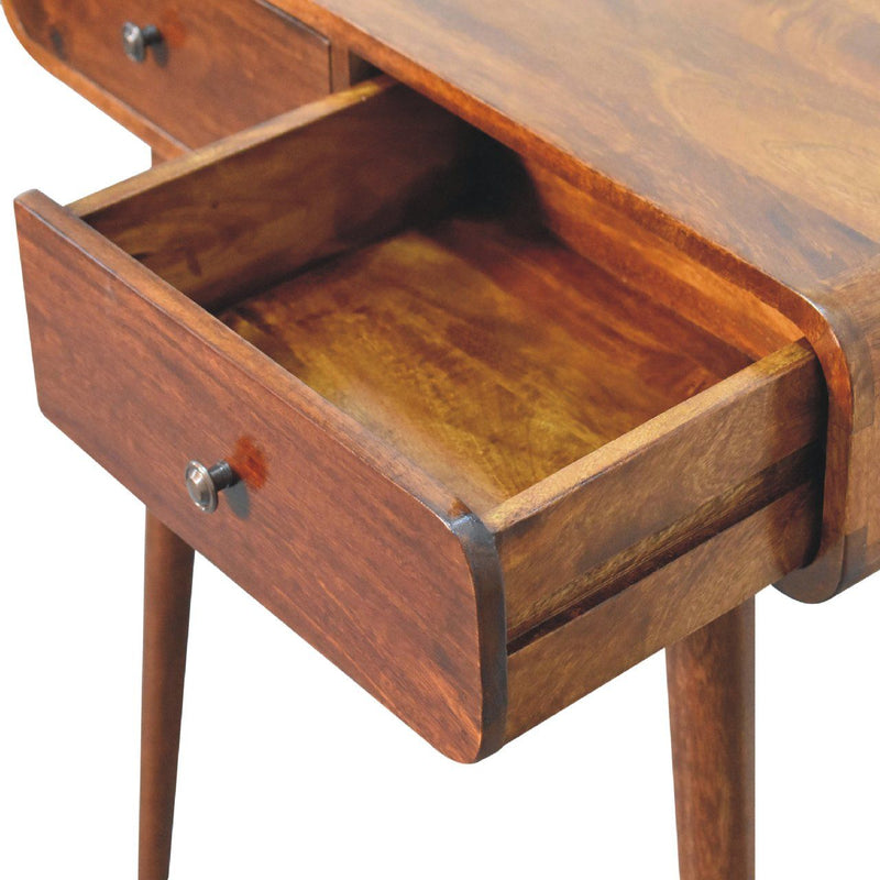 Curved Hallway Table - Chestnut
