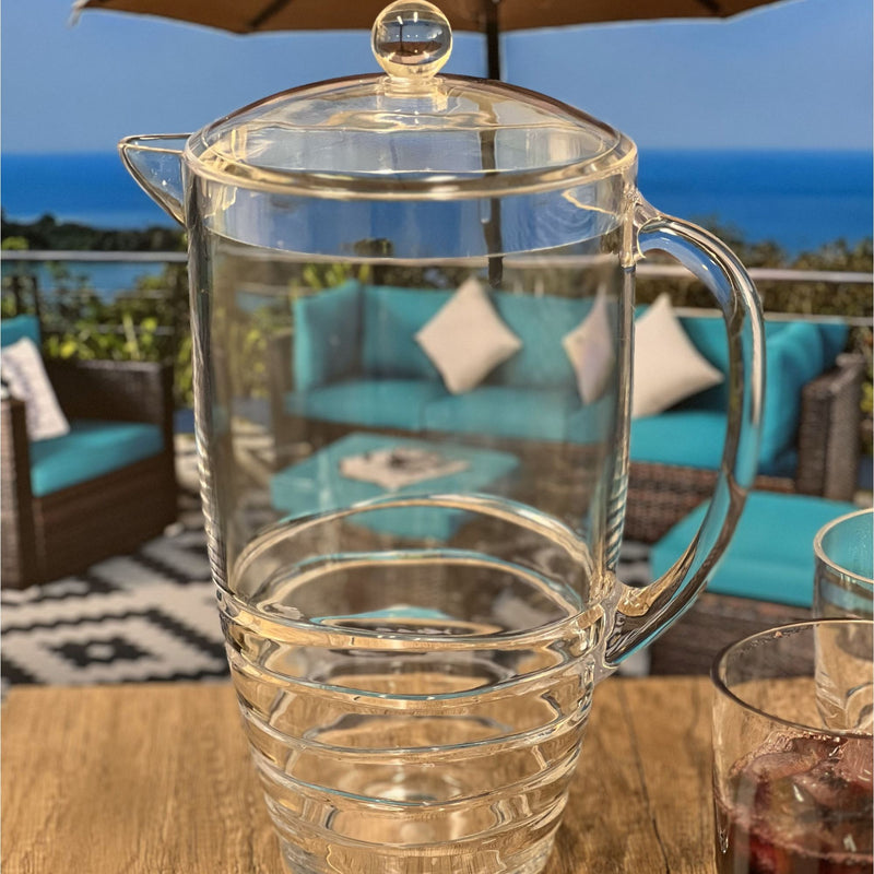 Swirl Unbreakable Plastic Water Pitcher With Lid And Spout