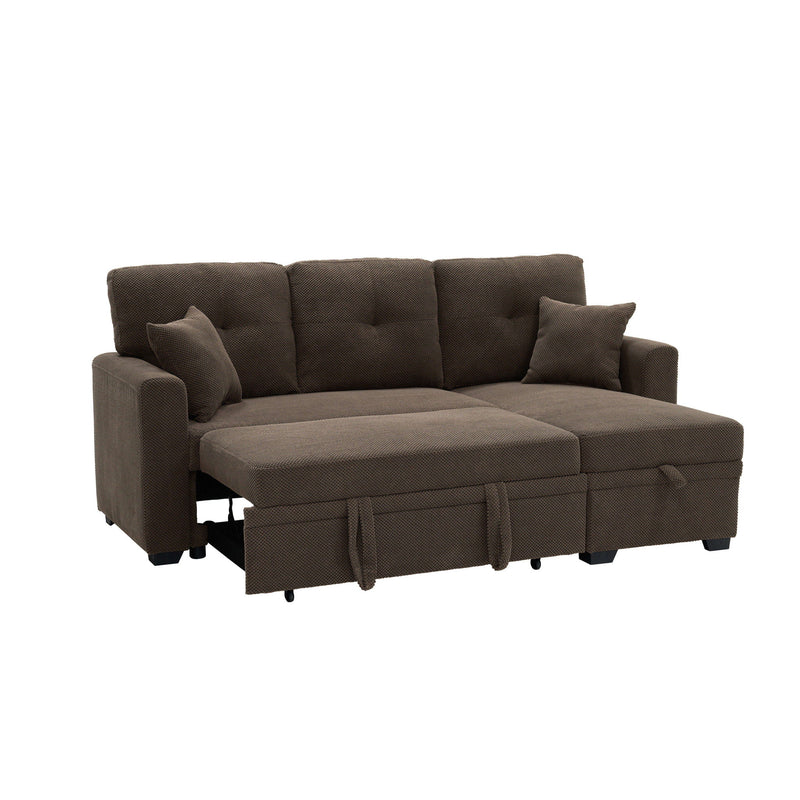 Sleeper Sectional With Pull Out Bed, Reversible Chaise