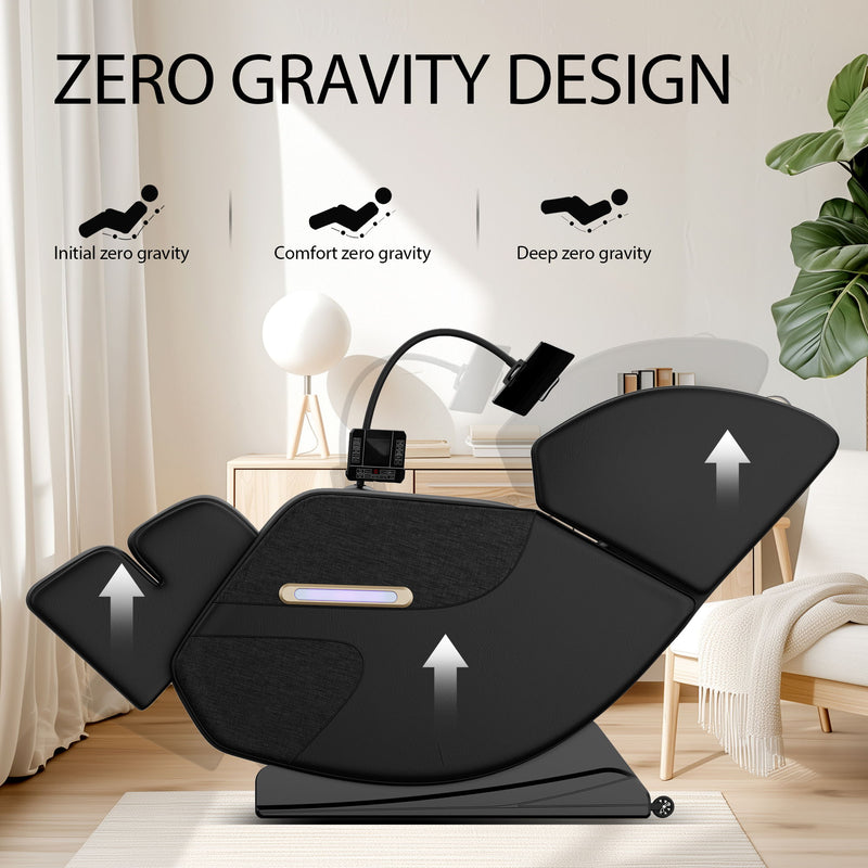 Zero Gravity Massage Chair Recliner, 10 Massage Heads And Full Body Air Pressure - Black