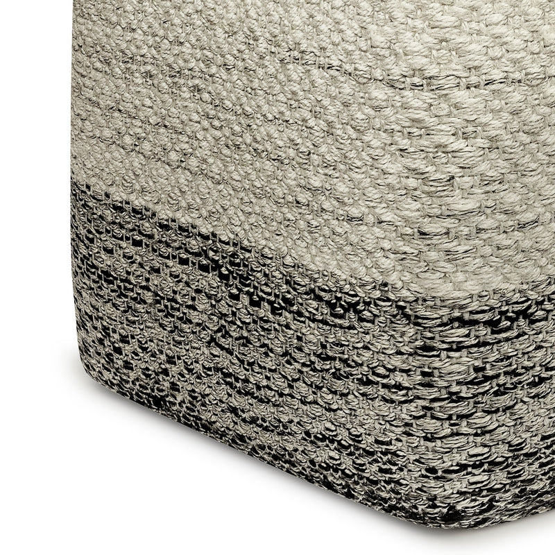 Macie - Square Woven Outdoor / Indoor Pouf - White