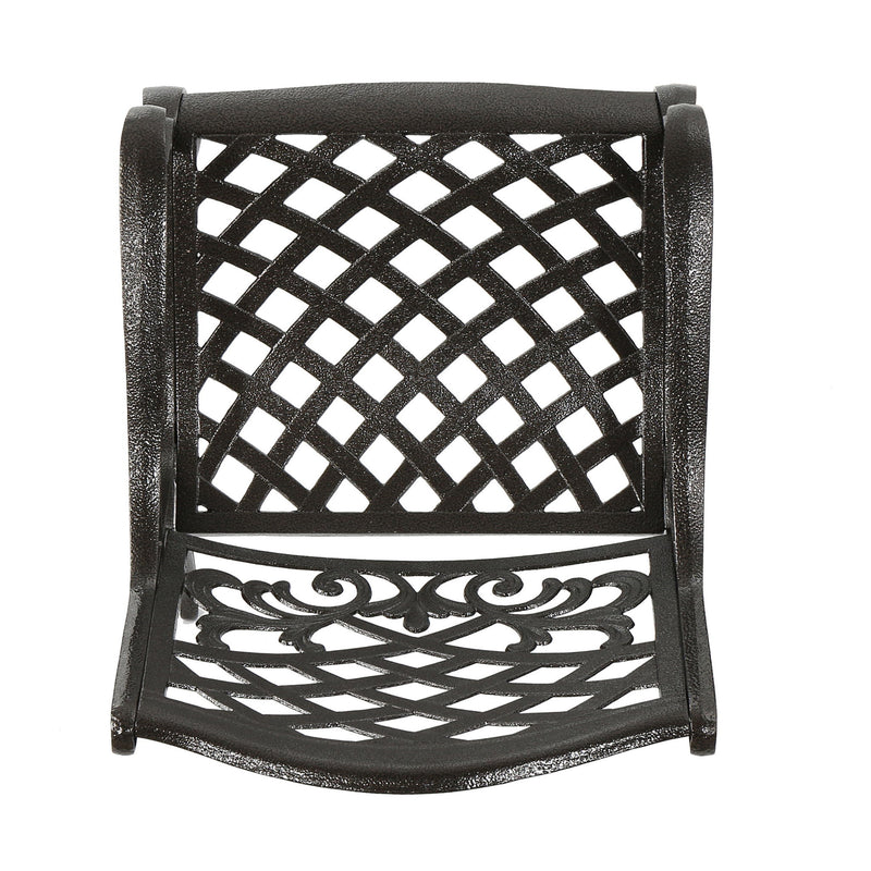 Luminea - Outdoor Aluminum Dining Chair With Scroll Design, Lattice Pattern And Cabriole Legs - Bronze