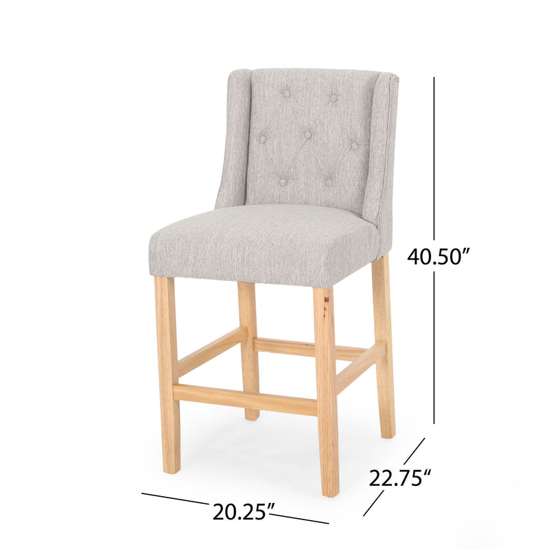 Vienna - Contemporary Fabric Tufted & Wingback Counter Stools (Set of 2)