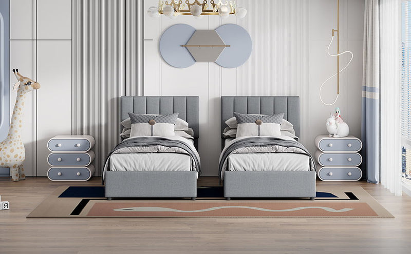 Upholstered Platform Bed With A Hydraulic Storage System