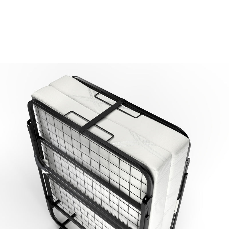 Folding Rollaway Bed With 4" Twin Mattress - White