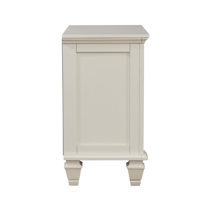 Cottage 3 Drawer Nightstand With Pull Out Tray - Cream White