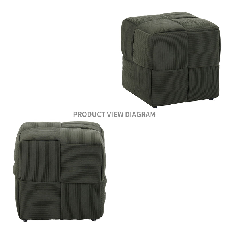 Modern Ottoman Foot Rest With Woven Design