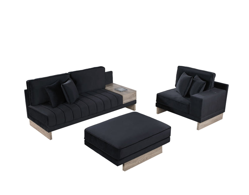 Memphis - Reversible Sectional Sofa Ottoman With Storage Compartment, Drawer, USB ports, Charging Outlets