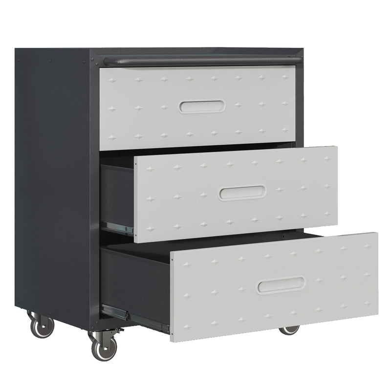 Heavy Duty Metal Storage Cabinet With Wheels 3 Drawer Tool Cabinet For Garage, Office, And Home Organizer Solutions