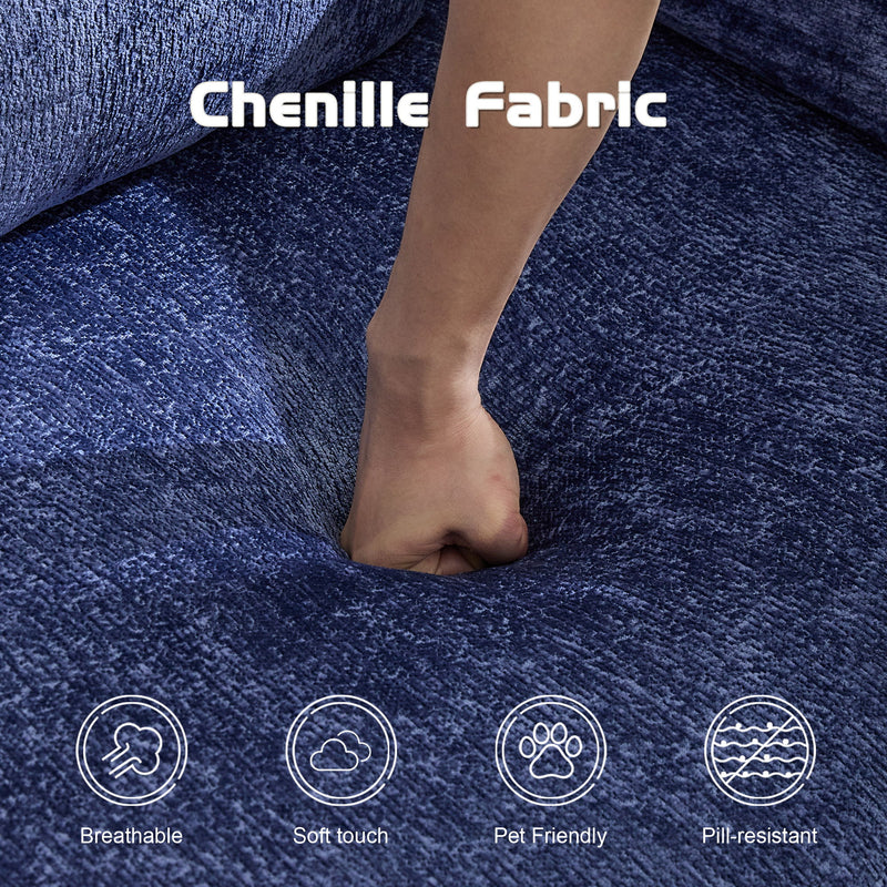 Convertible Floor Sofa Bed With Pillow Back Support Armrest