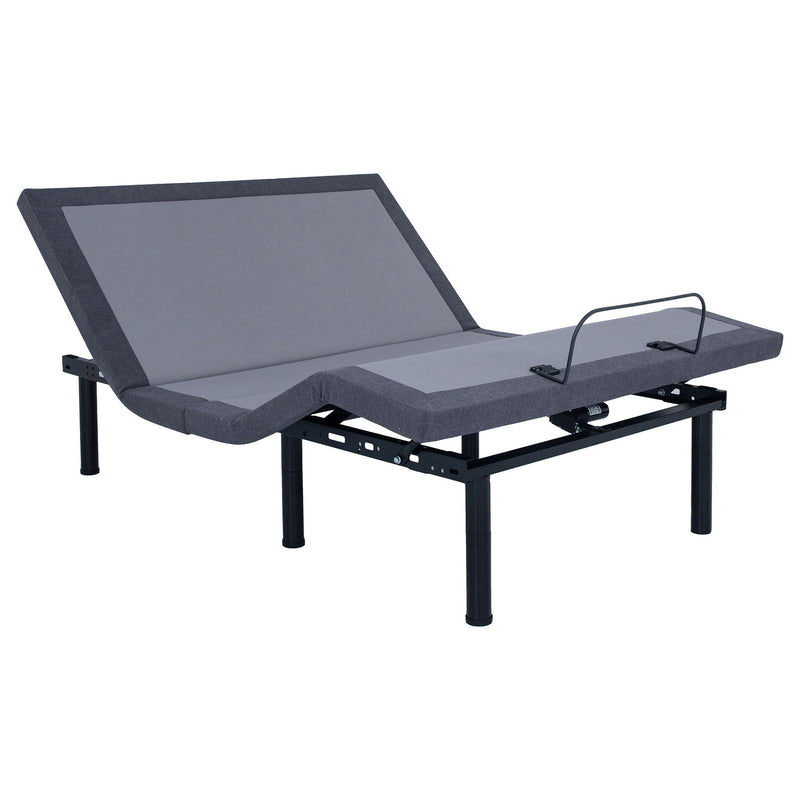 California King Adjustable Bed Base With Ergonomic Support And Wireless Remote Control - Black