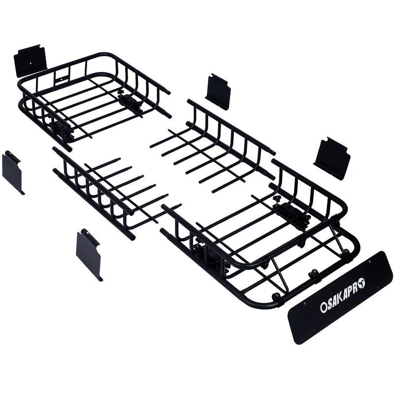 Motoring Rooftop Cargo Carrier Basket Steel, Universal Fit Roof Rack