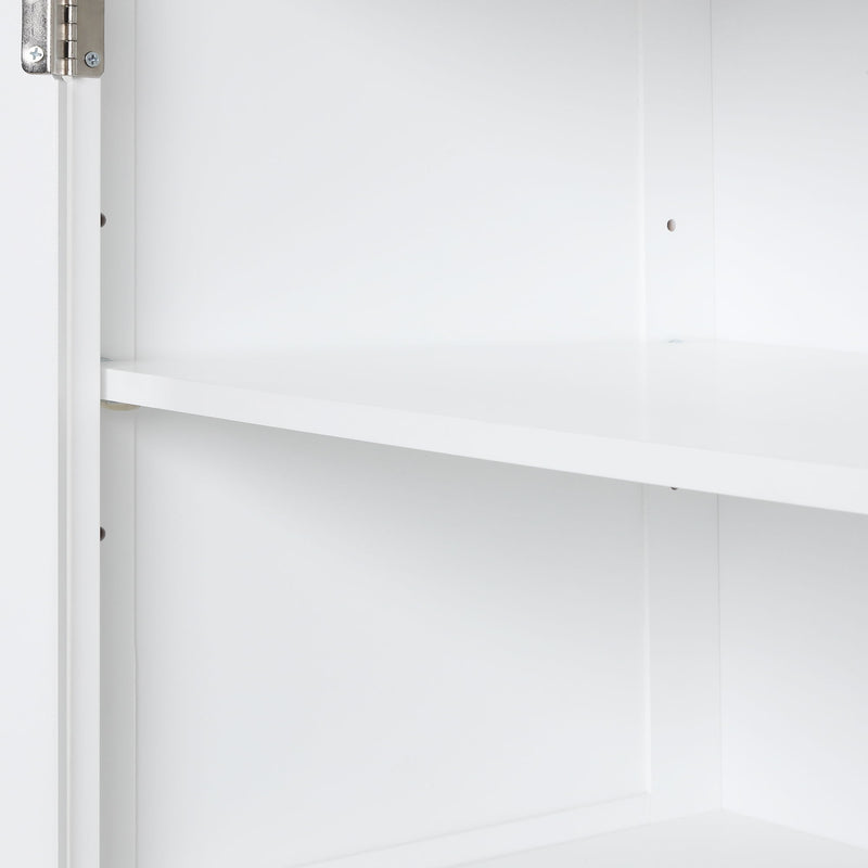 Tall Freestanding Bathroom Storage Cabinet With 2 Drawers And Adjustable Shelf