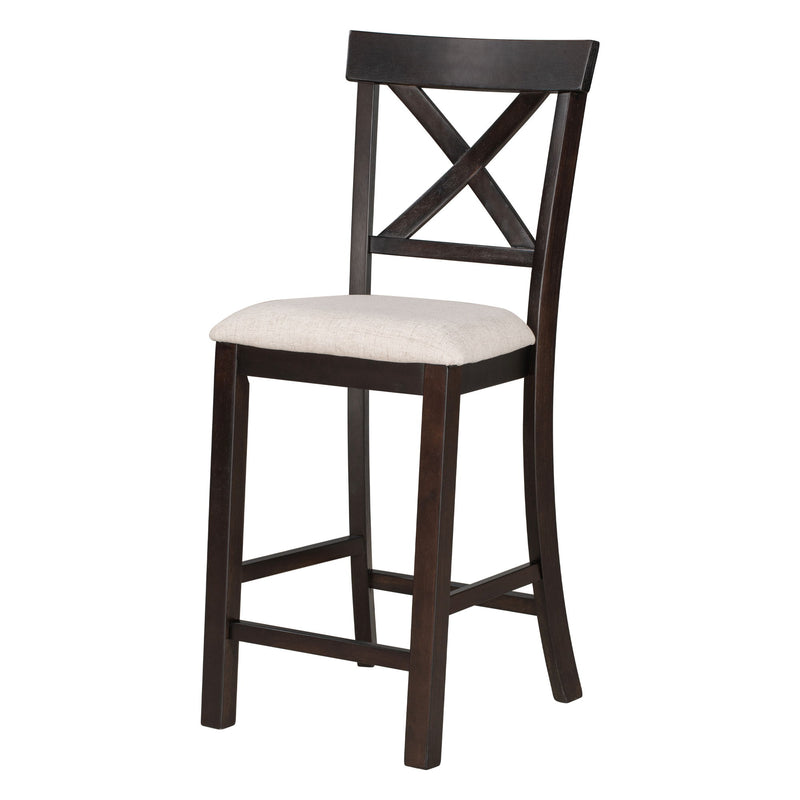 Counter Height Dining Set With Shelf, 4 Chairs And Bench
