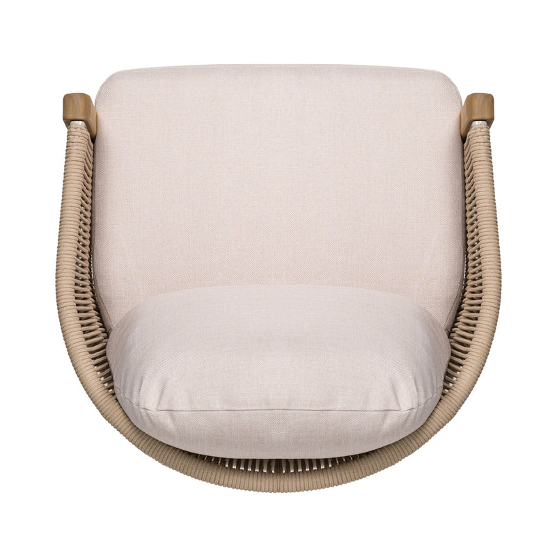 Grotta - Outdoor Dining Arm Chair (Set of 2) - Teak / Beige