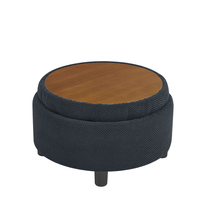 Storage Round Footstool Table Ottoman
