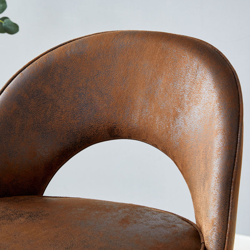 Upholstered Rotatable Bar Chair With Metal Legs For Dining Room