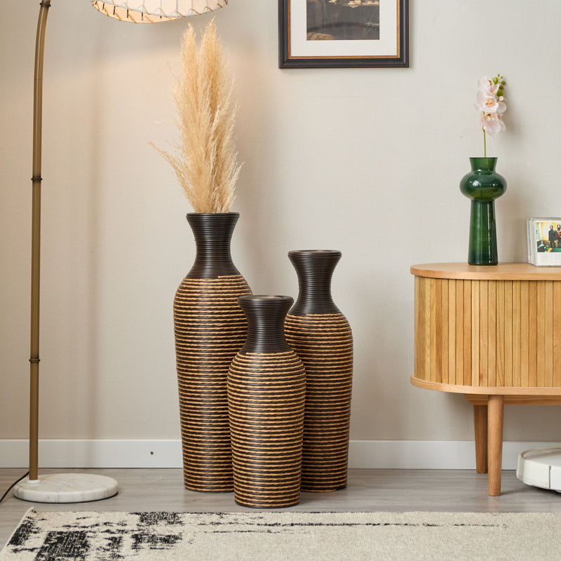 Classic And Neat Floor Vase, High Independent Flower Stand (Set of 3)