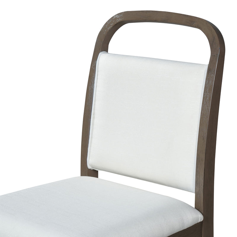 Farmhouse Dining Set With 4 Upholstered Chairs & 1 Bench
