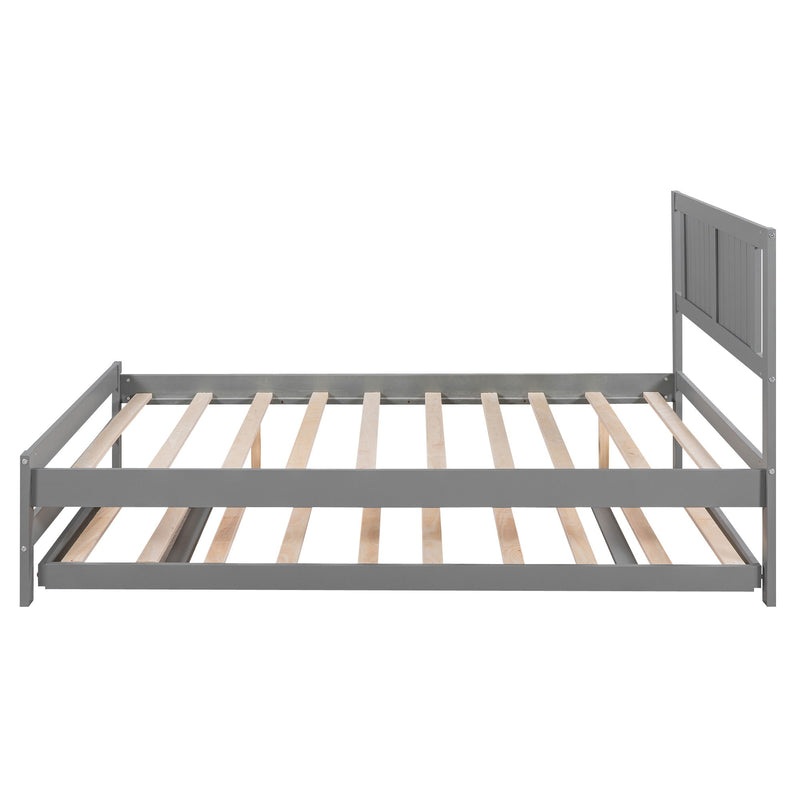 Platform Bed With Adjustable Trundle