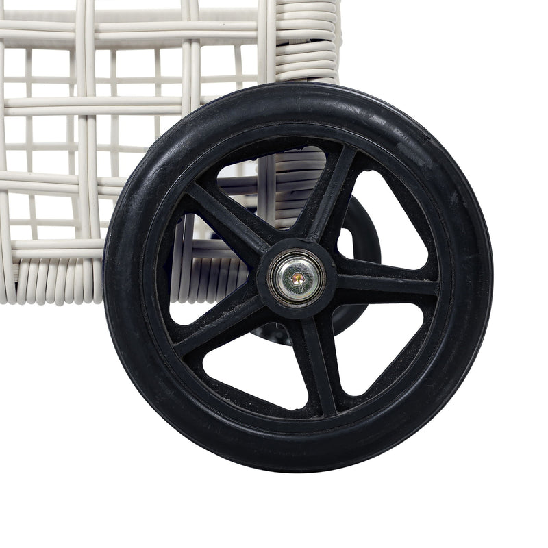 Outdoor Lounge Chair With 5 Position Backrest With Cushion And Wheels