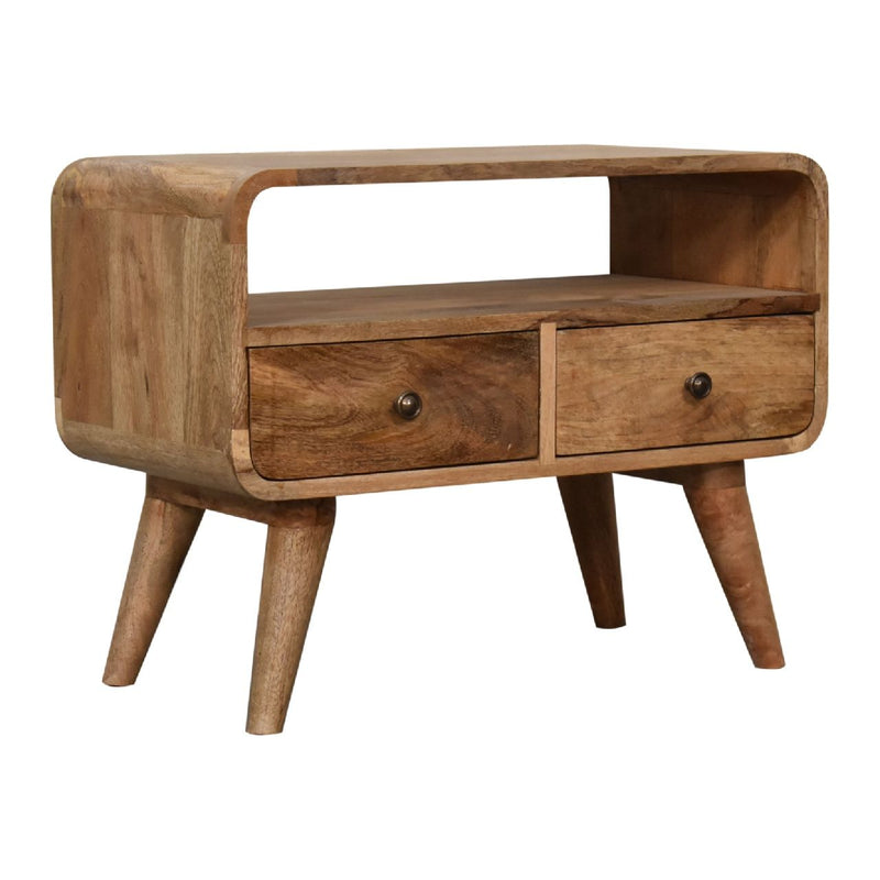 Mini Curved Media Unit - Oak