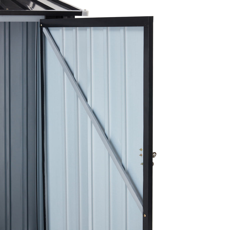 Outdoor Storage Shed, Metal Steel Garden Shed With Single Lockable Door, Small Shed Outdoor Steel Utility Tool Shed For Backyard Patio Garden Lawn - Dark Gray