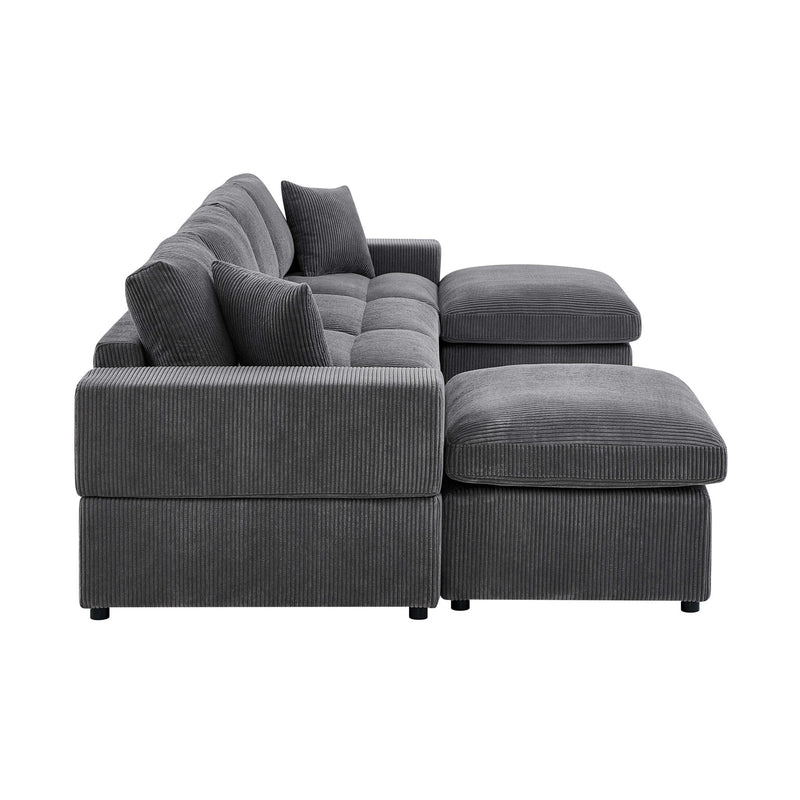 Upholstered Symmetrical Modular Sectional With 6 Seating