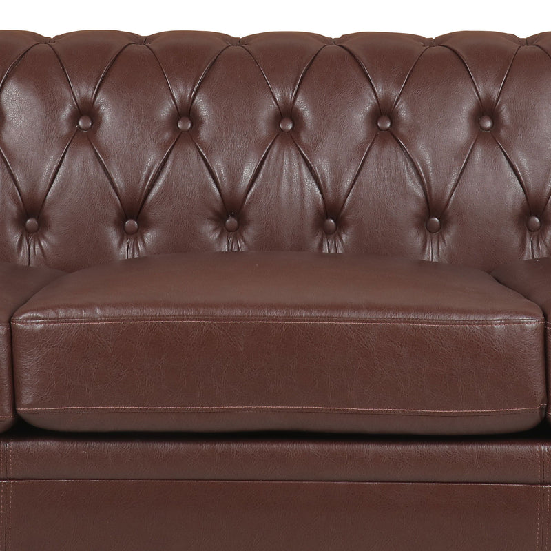 Traditional Square Arm Removable Cushion 3 Seater Sofa