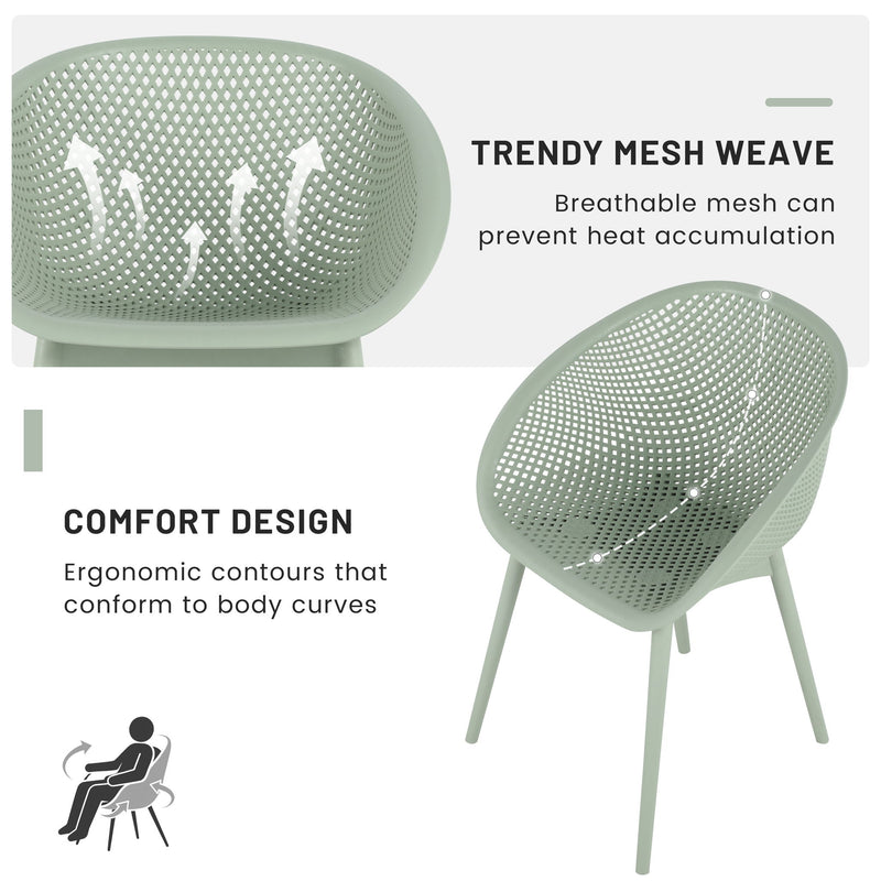 2 Piece Durable Single Chair With Hollow Out Design